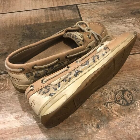 Sperry - Sequin & Leopard Print Top-Siders… - Picture 2 of 7